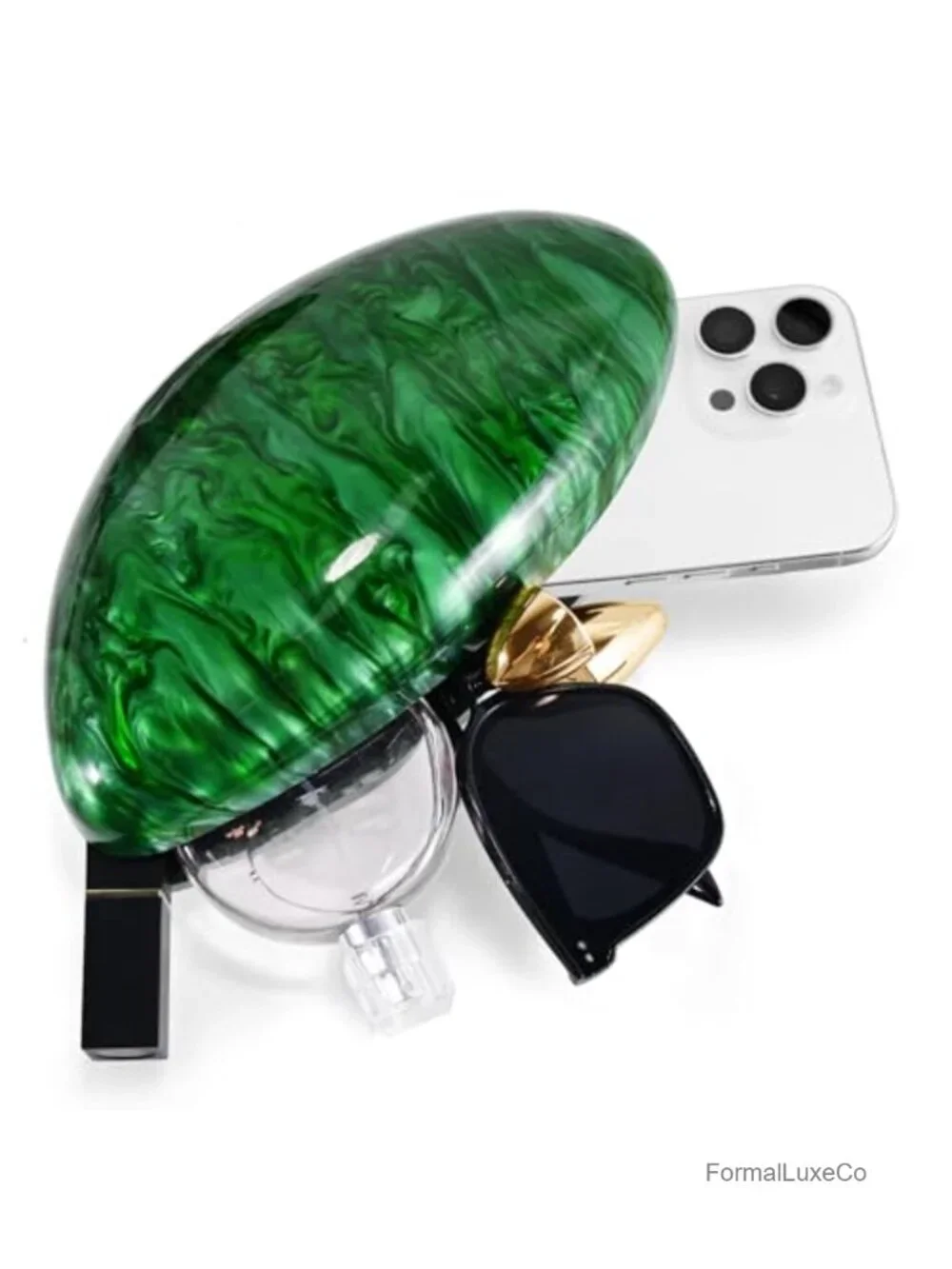 Acrylic Shell Clutch Purse with Magnetic Closure Evening Bag